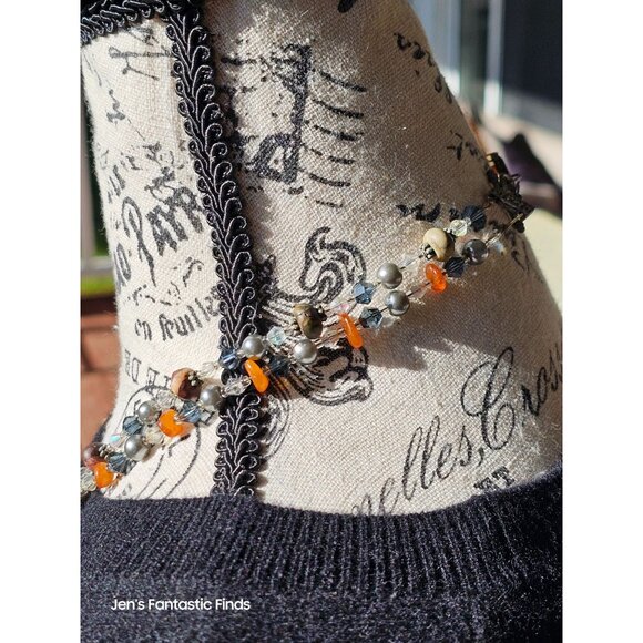 Picture Jasper Pearl Carnelian Sterling Silver Double Strand Necklace Toggle Clo - Picture 3 of 8